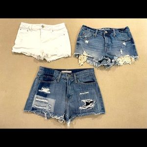 3 pairs of jean shorts